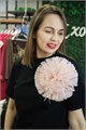 Цветок "Шик" красный / Большой цветок / Брошь Bazanova_accessories 004-0014К